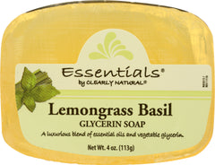 CLEARLY NATURAL: Soap Bar Glycerin Lemongrass Basil, 4 oz