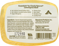 CLEARLY NATURAL: Soap Bar Glycerin Lemongrass Basil, 4 oz