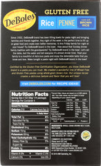 DEBOLES: Gluten Free Penne Rice Pasta, 8 oz