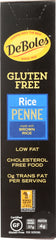 DEBOLES: Gluten Free Penne Rice Pasta, 8 oz