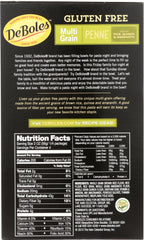 DEBOLES:  Multi Grain Penne Gluten Free Pasta, 8 oz