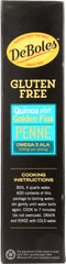 DEBOLES: Gluten-Free Quinoa Flax Pasta Penne, 8oz