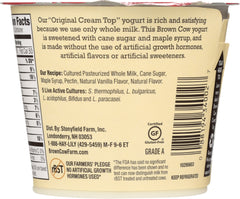 BROWN COW: Yogurt Vanilla Smooth and Creamy Cream Top, 5.3 oz