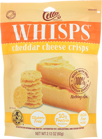 CELLO: WHISPS CHEESE CRISPS CHEDDAR (2.120 OZ)