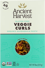 ANCIENT HARVEST: Organic Supergrain Pasta Veggie Curls Gluten Free, 8 oz