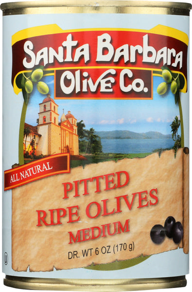 SANTA BARBARA: California Medium Pitted Ripe Olives, 6 oz