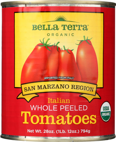 BELLA TERRA: Organic Italian Whole Peeled Tomatoes, 28 oz