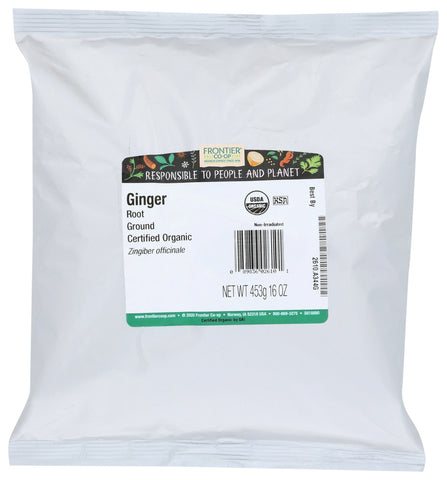 FRONTIER HERB: Organic Ground Ginger Root 16 Oz
