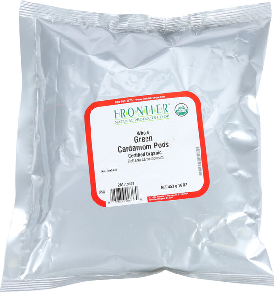 FRONTIER HERB: Organic Cardamom Pods Green Whole, 16 oz
