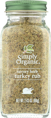 SIMPLY ORGANIC: Savory Herb Turkey Rub, 2.43 oz