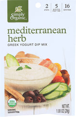 SIMPLY ORGANIC: Mix Dip Greek Yogurt Mediterranean Herb, 1 oz