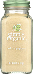 SIMPLY ORGANIC: White Pepper, 2.86 oz