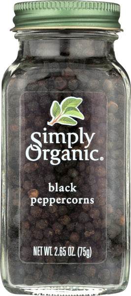 SIMPLY ORGANIC: Black Whole Peppercorns, 2.65 Oz