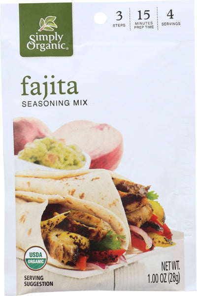 SIMPLY ORGANIC: Seasoning Mix Fajita, 1 Oz