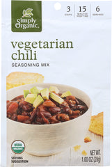 SIMPLY ORGANIC: Seasoning Mix Vegetarian Chili, 1 Oz