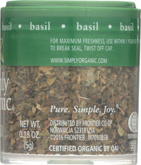 SIMPLY ORGANIC: Basil Leaf Sweet Cut & Sifted, .18 oz