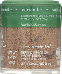 SIMPLY ORGANIC: Mini Coriander Seed Ground Organic, .35 oz