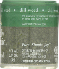 SIMPLY ORGANIC: Mini Dill Weed, .14 oz