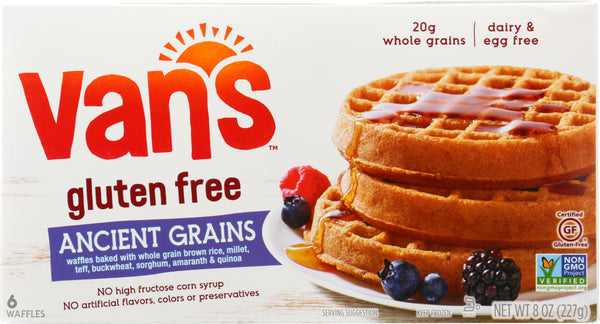 VAN'S: Natural Foods Gluten Free Ancient Grains Waffles, 8 oz