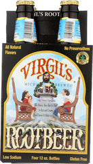 VIRGILS: Root Beer Micro Brewed No Preservatives 4 Pack, 48 oz