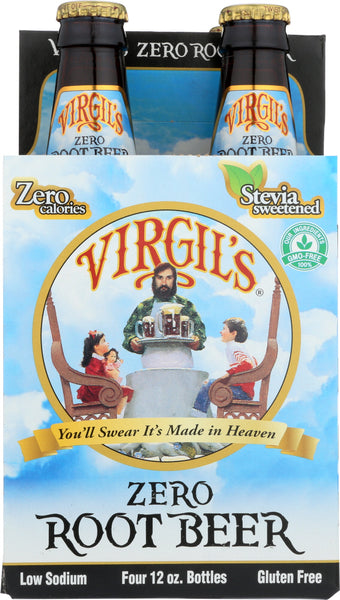 VIRGIL'S: Zero Root Beer 4 pack, 48 oz