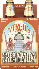 VIRGILS: Cream Soda Micro Brewed, 4 pack, 48 oz