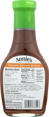 ANNIE'S NATURALS: Organic Dressing Sesame Ginger Vinaigrette, 8 oz