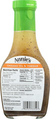 ANNIES HOMEGROWN: Organic Oil and Vinegar Vinaigrette Dressing, 8 oz