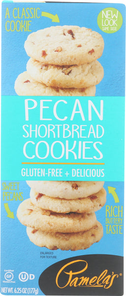 PAMELAS: Pecan Shortbread Cookies, 6.25 oz