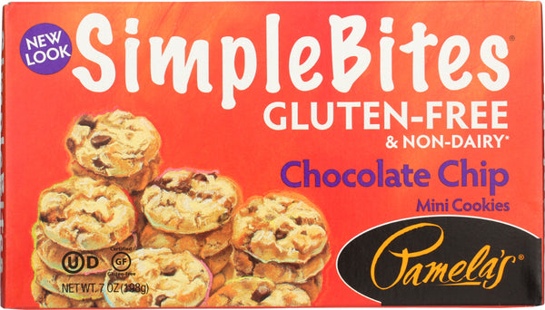 PAMELA'S PRODUCTS: Gluten Free Simplebites Mini Cookies Chocolate Chip, 7 oz