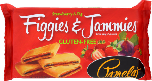 PAMELA'S: Gluten-Free Figgies & Jammies Extra Large Cookies Strawberry & Fig, 9 oz
