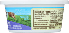 ORGANIC VALLEY: Neufchatel Cheese Spread Tub, 8 oz