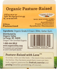 ORGANIC VALLEY: Organic Ultra Pasteurized Heavy Whipping Cream, 8 oz