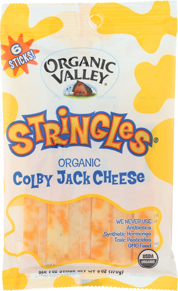 ORGANIC VALLEY: Organic Colby Jack Cheese Stringles 6 Sticks, 6 oz