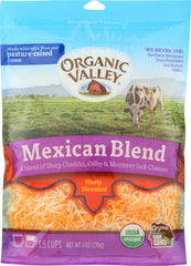 ORGANIC VALLEY: Fancy Shredded Mexican Blend Cheese, 6 oz