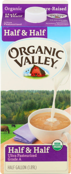 ORGANIC VALLEY: Half & Half UHT Organic, 64 oz