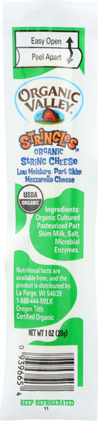 ORGANIC VALLEY: Mozzarela Stringles Single, 1 oz