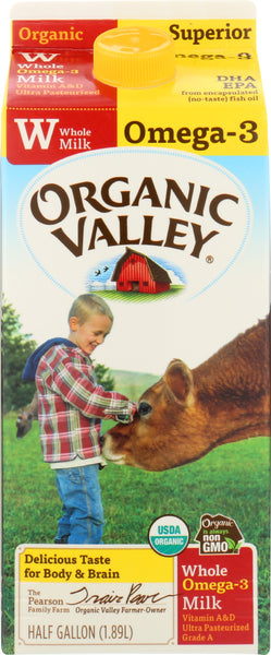 ORGANIC VALLEY: Whole Omega-3 Milk, 64 oz