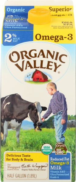 ORGANIC VALLEY: Omega-3 Reduced Fat 2% Milk, 64 oz