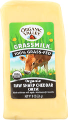 ORGANIC VALLEY: Grassmilk Raw Sharp Cheddar Cheese, 8 oz