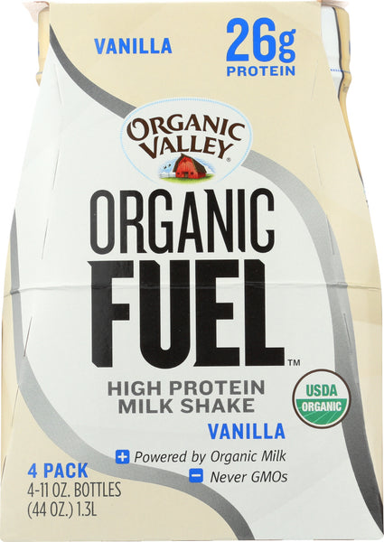 ORGANIC VALLEY: Milk Shake High Protein Vanilla 4 Pack, 44 oz