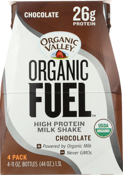 ORGANIC VALLEY: Milk Shake High Protein Chocolate 4 Pack, 44 oz