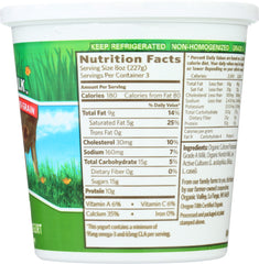 ORGANIC VALLEY: Grassmilk Plain Whole Milk Yogurt, 24 oz