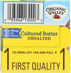 ORGANIC VALLEY: Butter Organic Cultured Unsalted, 16 oz