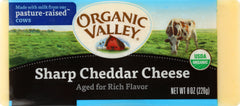 ORGANIC VALLEY: Organic Sharp Cheddar Cheese, 8 oz