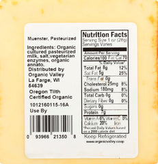 ORGANIC VALLEY: Muenster Cheese, 8 oz