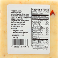 ORGANIC VALLEY: Organic Pepper Jack Cheese, 8 oz