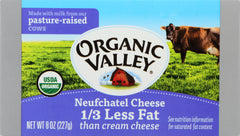 ORGANIC VALLEY: Organic Neufchatel Pasteurized Cream Cheese, 8 oz