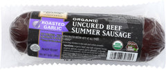 ORGANIC PRAIRIE: Uncured Beef Summer Roasted Garlic Sausage, 12 oz