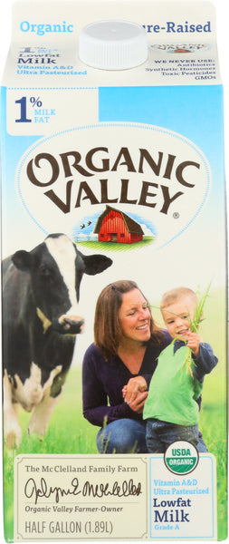 ORGANIC VALLEY: Milk Organic 1% Lowfat Ultra Pasteurized, 64 oz
